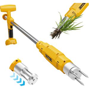 Ecarke Brushless Electric Weed Puller, Compatible with DeWalt 20V Battery, 40" Long Handle Stand Up Weeder with Spring Eject & 3-Claw Steel Head, Dandelion Lawn Garden Tool (Tool Only)
