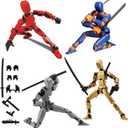 (Assembly Completed) 4 Packs T13 Action Figure, Dummy 13 3D Printed ActionFigure Toy Gifts for Kids, Robot 13 Action Figure Full Body Mechanical Doll Christmas Birthday Gift for Boys Girls