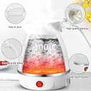 UpdateClassic Small Travel Foldable Electric Kettle, 0.6L Portable Collapsible Hot Water Boiler For Coffee Tea (White)