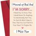 Pack of 3 Detuca Funny Poem Apology Card for Him Her, I Messed Up Cards for Man Woman, Forgive Me Card for Friends Family, Messed Up Bad And I'm Sorry