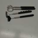 Yeipis 4Pcs Different Back Scratcher Extendable Back Massager Tool with Rubber Handles, Metal Portable Telescoping Back Scratcher, Stocking Stuffers for Men Women Christmas Gift (Black)