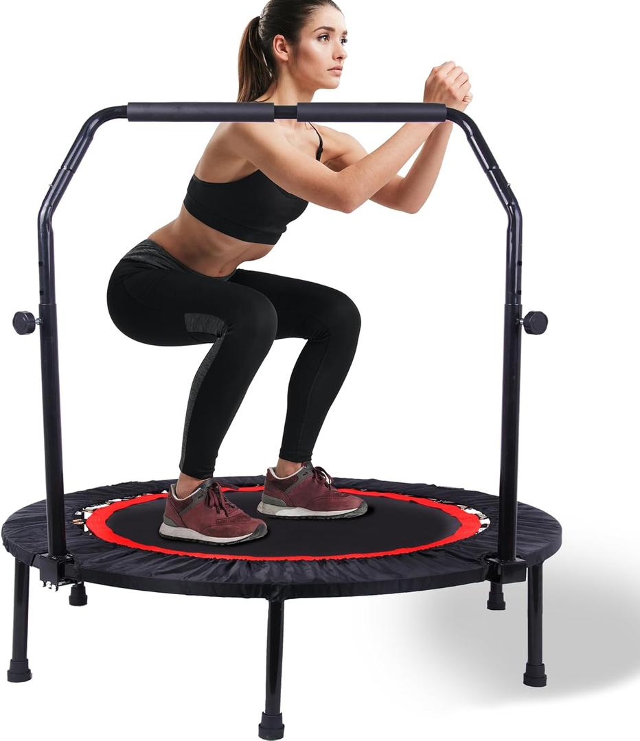40 Mini Trampoline for Adults 400LBS Weight Capacity with Safety Pad Exercise Rebounder Trampoline for Indoor/Outdoor Workout (Black)