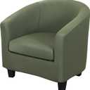 Club Chair Slipcover 2 Piece Printed Round Barrel Chair Covers Soft Stretch Tub Chair Slipcover Armchair Covers Furniture Protector for Living Room Hotel Counter Cafe (Color 66)