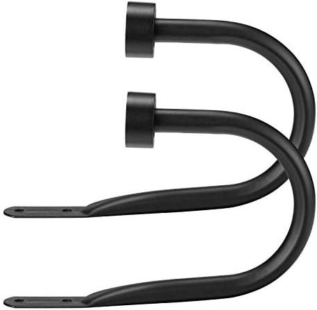 Drapery Holdback,Quality Metal Decorative Curtain Holdbacks with Zinc Alloy Cap Finials,RustProof, Set of 2 Window Curtain Holdbacks,Matte Black