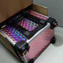 Stagiant Rolling Makeup Train Case Large Storage Cosmetic Trolley 4 Tray with Sliding Rail Removable Middle Layer with Key Swivel Wheels Salon Barber Case Traveling Cart Trunk (EXP 09/21/26)