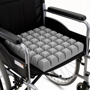 Wheelchair Cushions for Pressure Relief, Waffle Seat Cushion Foam Pad - Relieves Back, Sciatica, Tailbone & Hip Pressure for Long Sitting Ideal for Office Chair, Recliner, Car Seat, 18'x16'x3', Gray