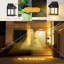 Joomer Solar Wall Lights Outdoor 4PACK, Dusk to Dawn Porch Lights Fixture, Waterproof Exterior Lighting with Clear Panel for Patio Entryway Front Door, Solar Wall Lantern with 3 Modes & Motion Sensor