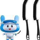 4 x Cleangor Crevice Cleaning Brushes, Scrub Brush for Hard to Reach Small Space, Home Essentials, Cleaning Supplies, Cleaning Tools for Household Use, Bathroom, Shower, Kitchen, Window, Toilet (2, Black)