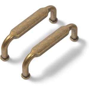 Goo-Ki 6 Pack 3 Inch 76mm Hole Center Cabinet Pulls Antique Brass Zinc Alloy Kitchen Drawer Pulls Drawer Handles 3.45 Inch Length 2202-GT-76