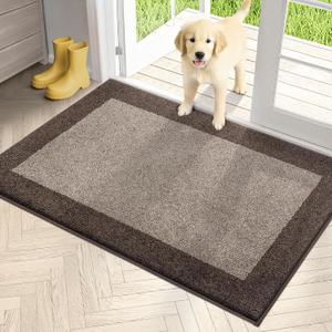 PURRUGS Dirt Trapping Door Mat 32" x 48", Non-Slip Washable Entry Mat, Dog Doormat, Front Door Mat, Super Absorbent Entrance Mat for Muddy Shoes & Paws, Beige & Grayish Brown