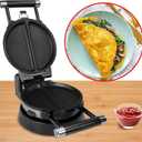 Health and Home 360 Rotating Belgian Multifunction Nonstick Baking Waffle Maker with 2 sets of Interchangeable Belgian Waffle and Omelet Baking plates