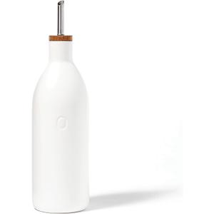 Fox Run White Ceramic Oil Bottle, 17 oz/500 ML Olive Oil Dispenser With Pouring Spout and Cap
