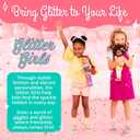 Glitter Girls – 14-Inch Fashion Doll – Straight Brown Hair & Brown Eyes – Striped Tunic & Glitter Boots – Hair Bow & Heart Leggings – 3+ Years– Sarinia