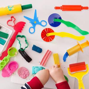 Dough Tool Set, 31 Pcs Basic Dough Tools Kits for Kids, Dough Accessories Includes Storage Container, Mat, 3D Animal, Cutters Roller, Rolling Pins, Safety Scissors