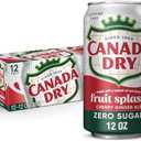 Canada Dry Zero Sugar Cherry Gingerale Fruit Splash 12oz, Pack of 12 (Best By Oct. 11, 2025)
