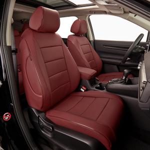 EKR CRV Seat Covers Custom Fit for Honda CRV 2023 2024 2025 2026 Leather Car Seat Cover Full Set for Trucks SUV,Waterproof Car Seat Cushion,Faux Leather (Burgundy)