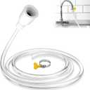 Faucet Hose Adapter for Sink - 6.5ft Sink Hose Attachment for Faucet, with Adjustable Connector Clamp, Portable Connector Attachment for Bathtub, Dog Shower, Bucket, Outdoor Cleaning