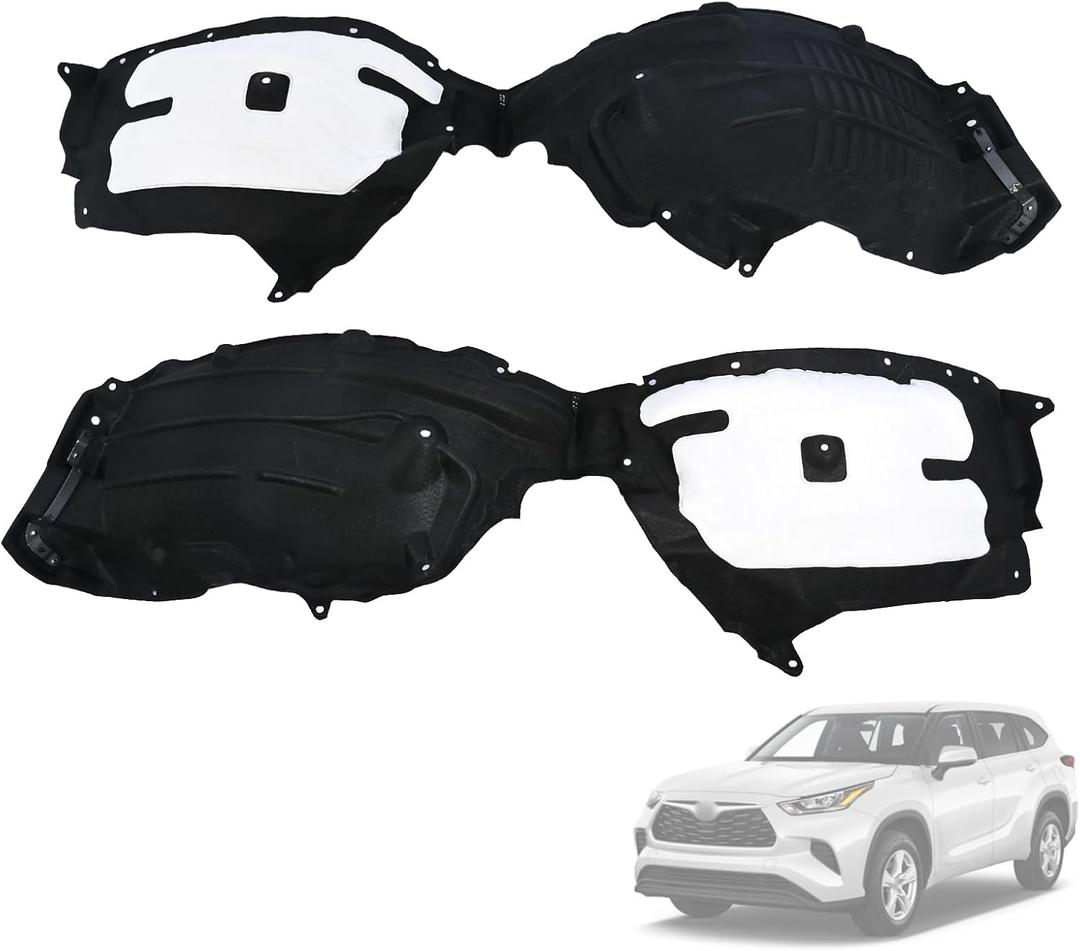 1 Pair Front Left & Right Side Inner Fender Liners TO1248240 538060E170 Compatible with Toyota Highlander 2020 2021 2022 2023 Replace TO1249240 538050E170, Wheel Liner Splash Shields Guard