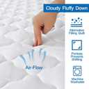 Split Top King Mattress Pad Waterproof Protector, Quilted Mattress Cover Fitted for Adjustable Bed 32"-34" Top Split from Head, Deep Pocket Mattress Protector Up to 18", White (Cover Only)