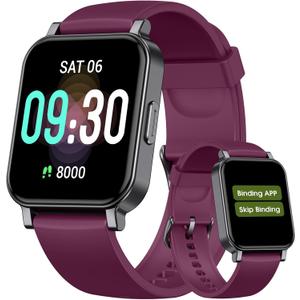 Pedometer Watch Senior Friendly No App/Phone Required, Waterproof Fitness Tracker Watch with Step Counter Calories/Sleep Tracker for Walking Running for Men Women (Purple)