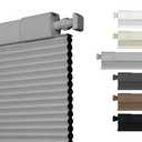 HOTSOON No Drill No Tools Blackout Cellular Shades Cordless Easy Install Honeycomb Blinds Thermal Insulated Noise Reduction Blinds for Indoor Windows,Blackout-Light Gray,20" W x 64" H