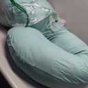 Momcozy U Shaped Pregnancy Pillows with Cotton Removable Cover, 57 Inch Full Body Pillow Maternity Support, Must Have for Pregnant Women, Tiffany Blue