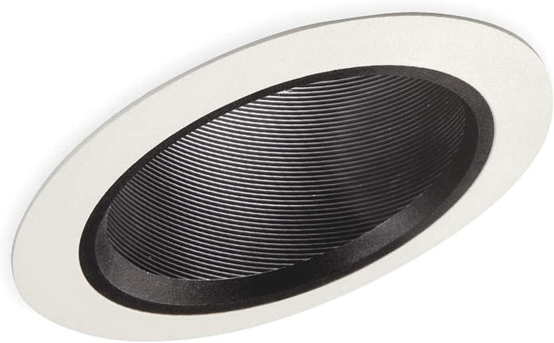HALO 6 in. Black Recessed Lighting Sloped Ceiling White Trim with Baffle