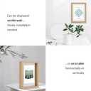 MUYE 5x7 Floating Frame Set of 2,Double Glass Rustic Photo Frame for Wall Hanging or Tabletop Standing,Also Display 4x6 or 3x5 Photo for Floating Effect,Natural