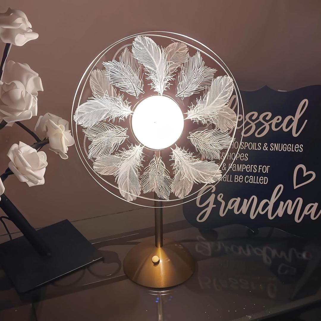 TYNLED Microphone Table Lamp, 3 Colors Small Touch Lamp for Bedrooms Stepless Dimming Cordless Lamp Unique Battery Operated Lamp Perfect Birthday Gifts for Mother Women Girl