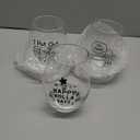 Jogskeor Funny Merry Christmas Wine Glass Set of 3, Christmas Themed Stemless Wine Glass for Women Men Friend Family, Wonderful Gift Idea for Christmas New Year Holiday, 15Oz