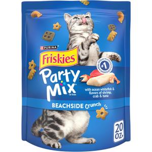 Purina Friskies Cat Treats, Party Mix Beachside Crunch - 20 oz. Pouch (1.25 Pound (Pack of 1))
