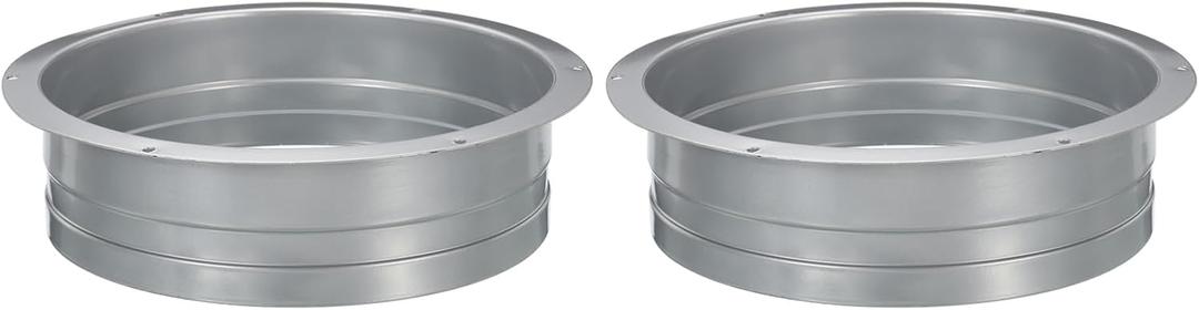YOKIVE 2 Pcs Duct Connector Flange, Galvanized Iron Straight Pipe Exhaust Hose Flange Connect Air Duct, Great for Ventilation System (Grey, 8-Inch)