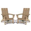 Poly Lumber Adirondack Chair, All-Weather Resistant Outdoor Patio Chairs, Look Like Wood, Pre-Assembled Outdoor Fire Pit Chair for Pool, Deck, Backyard, Garden, Weather Wood