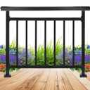 Aluminum Deck Railing, Heavy Duty Guard Fence Handrail, Surface Powder Coating Treatment, Aluminum Porch Railing Outdoor, Horizontal Metal Deck Railing, for Porch, Balcony, Patio (40 in. H x 47 in. W)