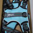 PoyPet No Pull Dog Harness, No Choke Front Clip Reflective Dog Vest with Soft Padded Vertical Handle, 3 Leash Attachments for Small Medium Large Dogs (Mint Blue,XL)
