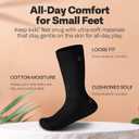Debra Weitzner Kids Cotton Socks 4-12 Years Boys & Girls - Black and White Soft Kids Crew Socks Seamless Toe - 6 Pairs (Black)