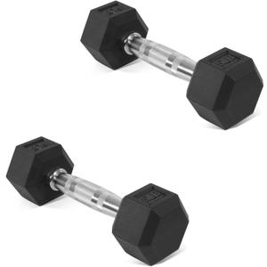 Hex Dumbbells Rubber Coated Hand Weights Pairs for Exercises and Fitness, Multiple Sizes