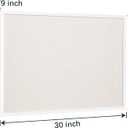 OWLKELA 20'' x 30'' Linen Bulletin Board, White Framed Corkboard, White Oak Frame Linen Cork Board, Vision Board and Decorative Hanging Pin Board