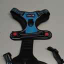 No Pull Dog Harness Adjustable Reflective Oxford Easy Control Medium Large Dog Harness with A Free Heavy Duty 5ft Dog Leash (L (Neck: 18"-25.5", Chest: 24.5"-33"), Blue Harness+Leash)