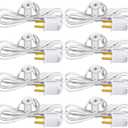 Zhengmy 8 Pieces 6ft Christmas Village Light Cords Fit C7 LED Bulb E12 Socket Christmas Replacement Accessory Cord Clip with On/Off Switch Plug for Village House Display Holiday Decorations (White)