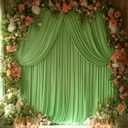 16x10FT Sage Green Backdrop Curtains for Wedding Parties, Wrinkle Free Polyester Photography Backdrop Drapes for Wedding Baby Shower Birthday Parties Stage Background Stand Decorations 4x10ft, 4 Panels