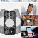 AIGOMARA Case for iPhone 11 [Compatible with MagSafe] Black Ribbon Bow Pattern Design Soft TPU Bumper Hard PC Back Anti-Fall Shockproof Protective Slim Magnetic Cover for Women Girls