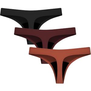 Mordlanka Period Underwear for Women Nylon Period Thong Leak Proof Panties Sexy Period Panties (Medium, 3-colorful)