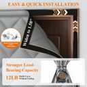 MAGZO Magnetic Thermal Insulated Door Curtain with Perspective Window, 48" x 80", Made of Oxford&Cotton, Weatherproofing Insulation Cover Blanket for Winter/Standard Entry Doors, Keep Cold Out, Grey (Gray)