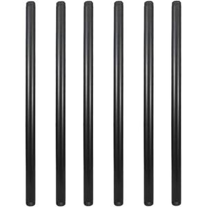 GeilSpace 6 Pack 1/2"  18" Pre-Cut Black Metal Pipe, Industrial Steel Fits Standard Half Inch Black Threaded Pipes and Fittings - Vintage DIY Industrial Shelving (1/2"  18")