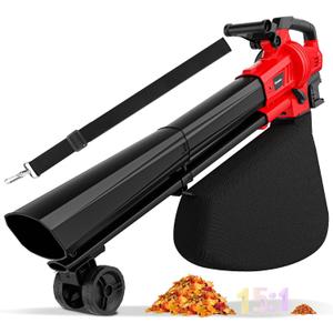 3-in-1 Leaf Vacuum Cordless with Bag Compatible for Milwaukee 18V Battery, Electric Leaf Mulcher & Leaf Vacuum with Bag 40L, Handheld Leaf Blowers for Lawn Care, 5 Speeds, Turbo Mode(Not Battery)