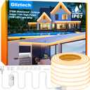 IP67 Waterproof COB LED Strip Lights AC 120V Direct Plug, 66FT Super Bright Outdoor Strip Lights with Double Fuse Controller, 2700K Warm White LED Strips for Garden Patio Commercial Decor, 2700K, 66FT