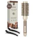 AIMIKE Round Brush for Blow Out, Small Round Hair Brush Nano Thermal Ceramic & Ionic Tech, for Blow Drying & Styling, Curling and Shine  2.4 inch Barrel w/Boar Bristles