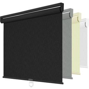 ChrisDowa Blackout Roller Shades for Window, Cordless Pull Down Blinds, 52"W x 72"H