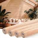 Juexica 4 Pcs Natural Bamboo Wall Panel for Interior Wall 48''x96'' Bamboo Covering Renewable Pole Wainscoting Room Divider Wrap Decor for Bedroom Living Room Kitchen Island Office (Light Carbonized)